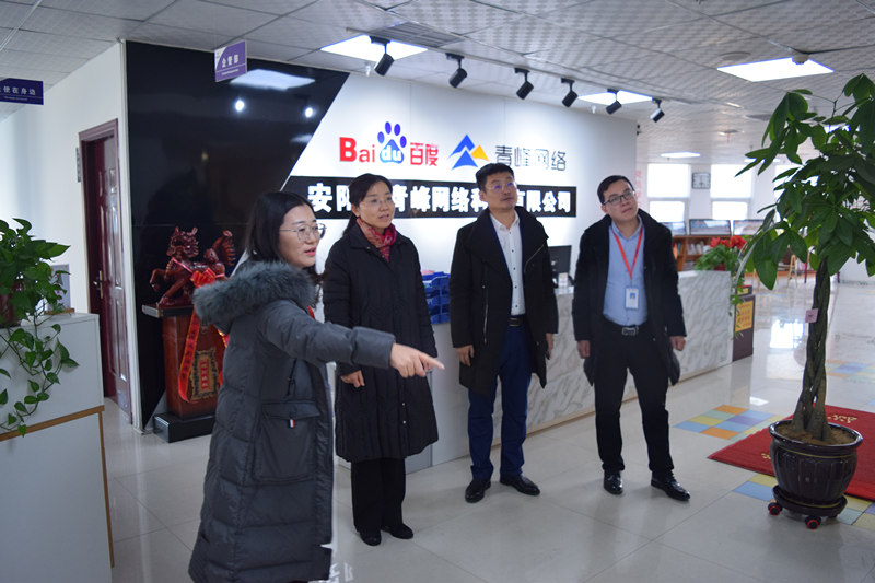 中共河南省委網(wǎng)信辦社評處處長李麗同志，中共安陽市委網(wǎng)信辦副主任、市互聯(lián)網(wǎng)行業(yè)黨委書記王曉萌同志蒞臨安陽青峰網(wǎng)絡(luò)參觀指導(dǎo)！